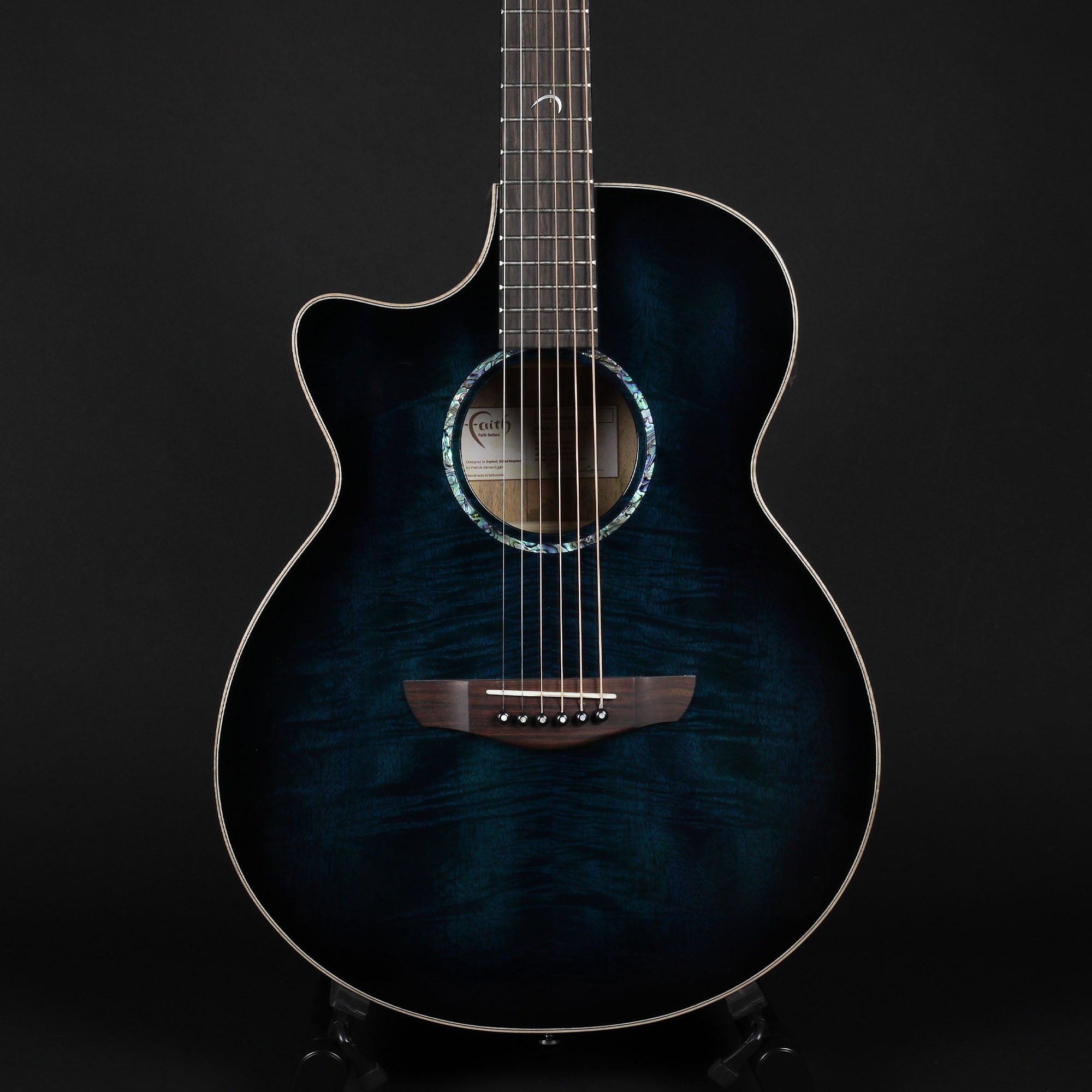 Faith FVBLML Left-Handed Blue Moon Venus Cutaway Electro-Acoustic